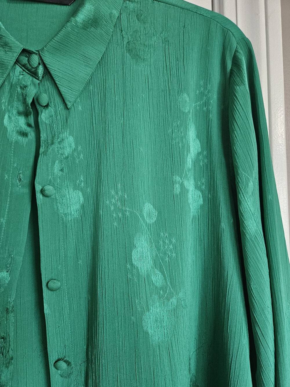 Zara Green Button-Up Blouse - Picture 3 of 8